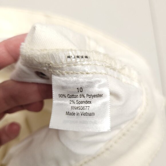 a.n.a Womens Distressed Mid Rise Skinny Boyfriend Jeans Size 10 Ivory - Picture 5 of 13